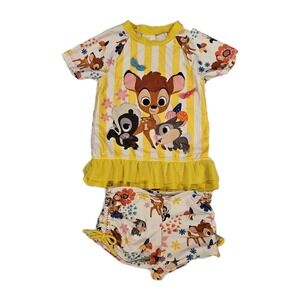 Disney Store Bambi Girls 2-Piece Rashguard Swimsuit Size‎ 5T